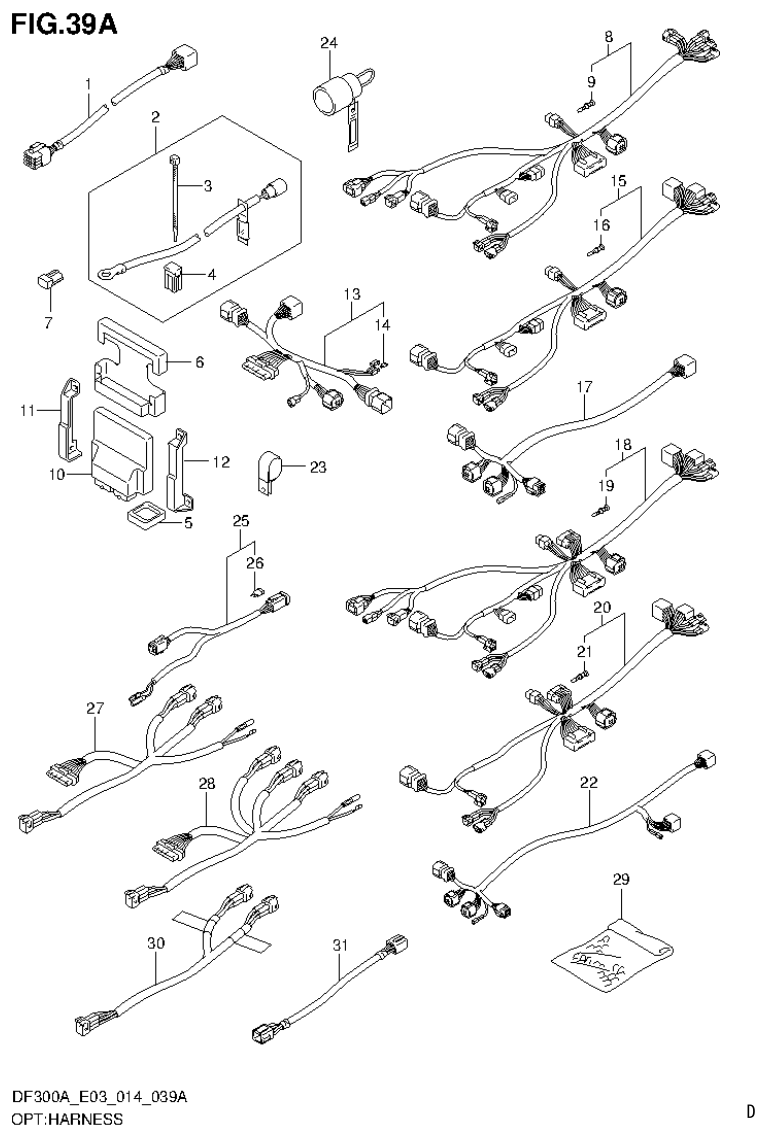 Suzuki DF250AP OPT:HARNESS (DF250A E03) parts diagram